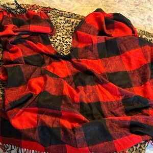 Red and Black Plaid Scarf
